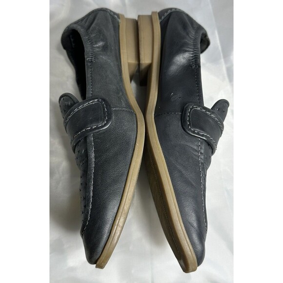 Clarks Collection Shoes Size 6 Black Lyrical Way Leather Flat Comfort - Picture 8 of 11